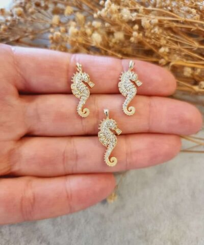 Mini Deniz Ati Zirkon Tasli Kolye Ucu 3