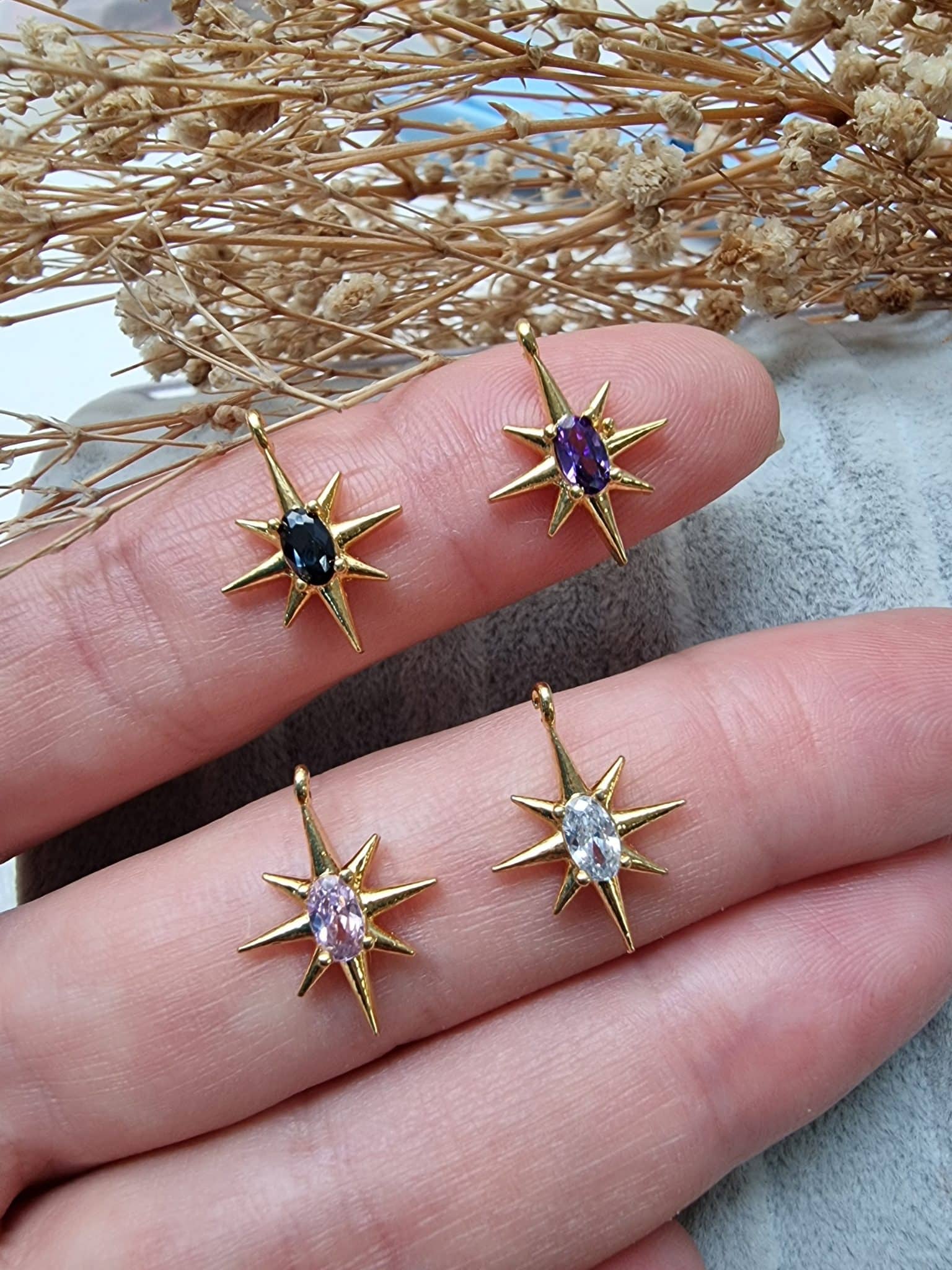 Minimal Kutup Yildizi Tasli Kolye Ucu 2