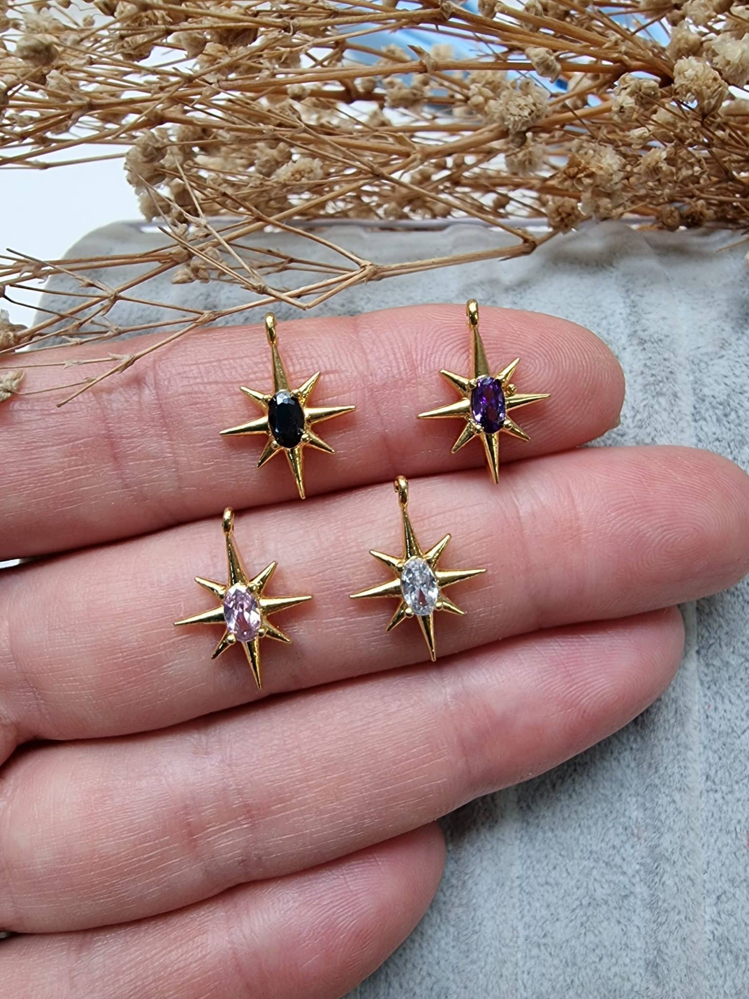 Minimal Kutup Yildizi Tasli Kolye Ucu 3