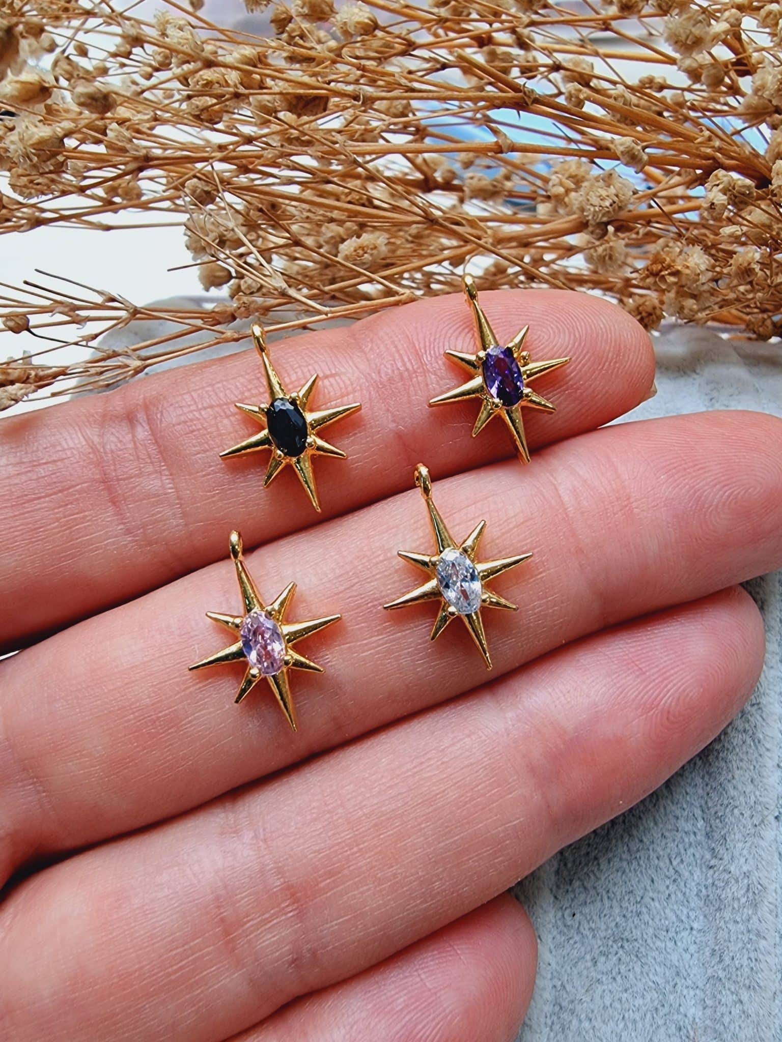 Minimal Kutup Yildizi Tasli Kolye Ucu 5