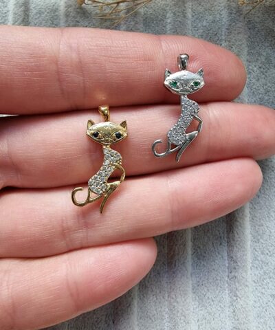Miss Kedi Zirkon Tasli Kolye Ucu 2