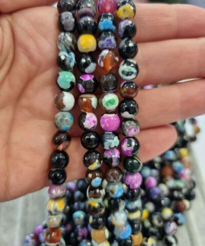 Mix Akik Dogal Tas Faset Kesim 8 Mm 2