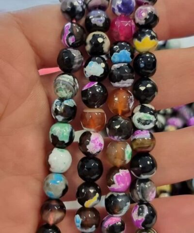 Mix Akik Dogal Tas Faset Kesim 8 Mm 3