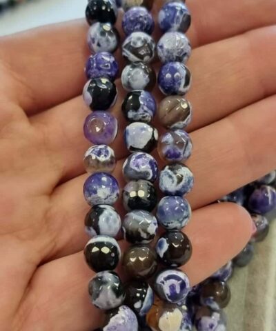 Mor Akik Dogal Tas Faset Kesim 8 Mm 2