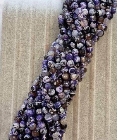 Mor Akik Dogal Tas Faset Kesim 8 Mm 4