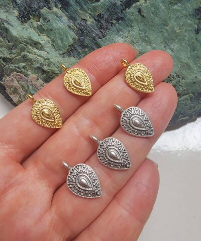 Motifli Damla Kararmaz Kolye Ucu