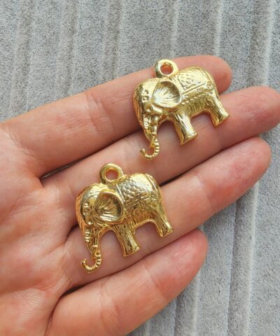 Motifli Fil Döküm Kolye Ucu