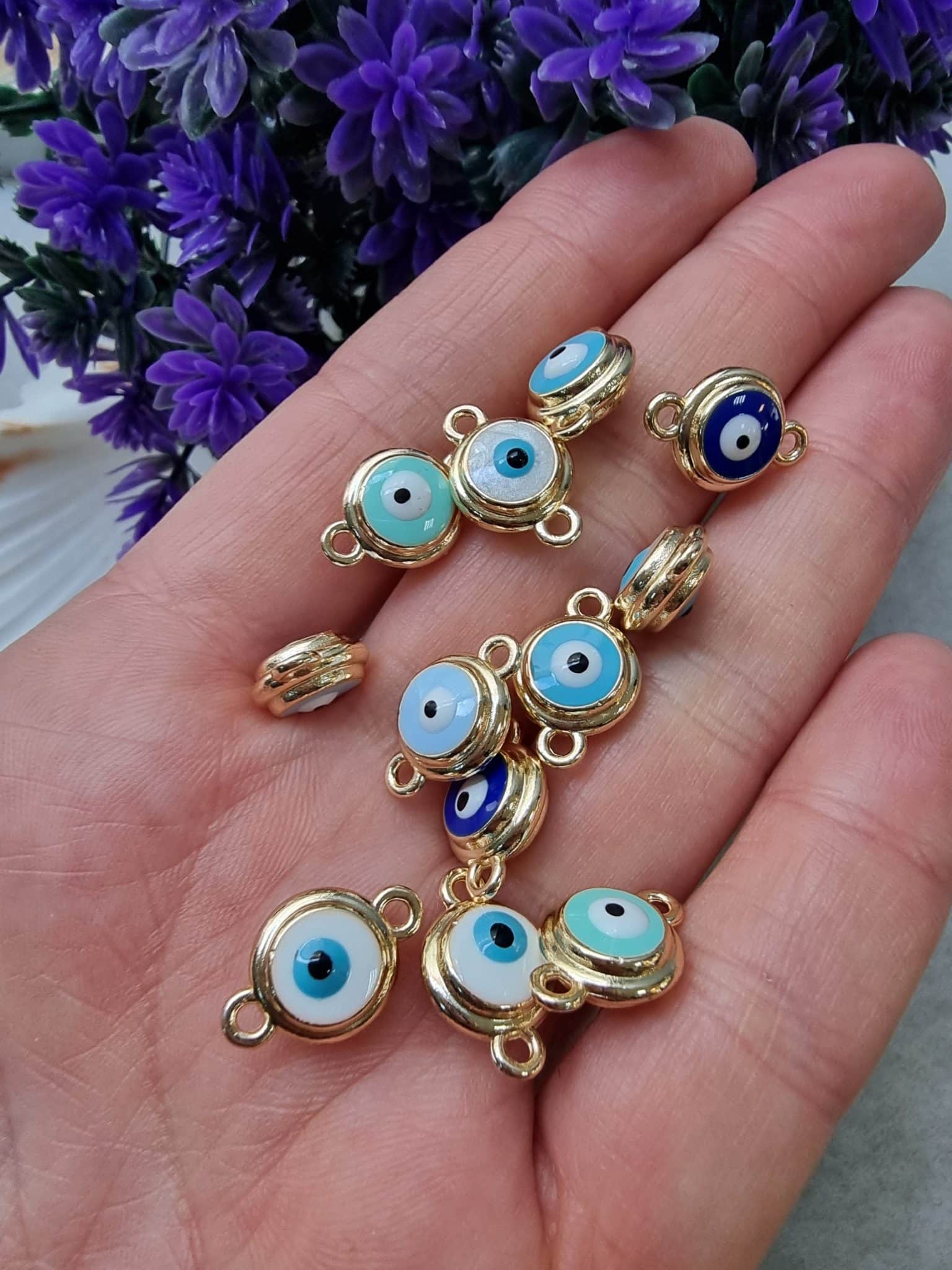 Nazar Goz 3d Cift Tarafli Bileklik Malzemesi 10 Mm