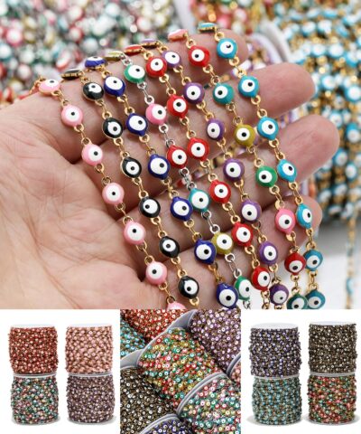 Nazarlı Boncuklu Renkli Takı Zinciri