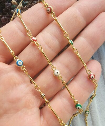 Nazarlı Boncuklu Renkli Takı Zinciri - 507