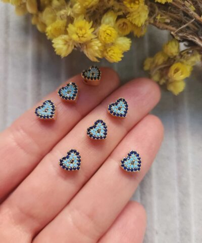 Nazarlı Zirkon Taşlı Kalp