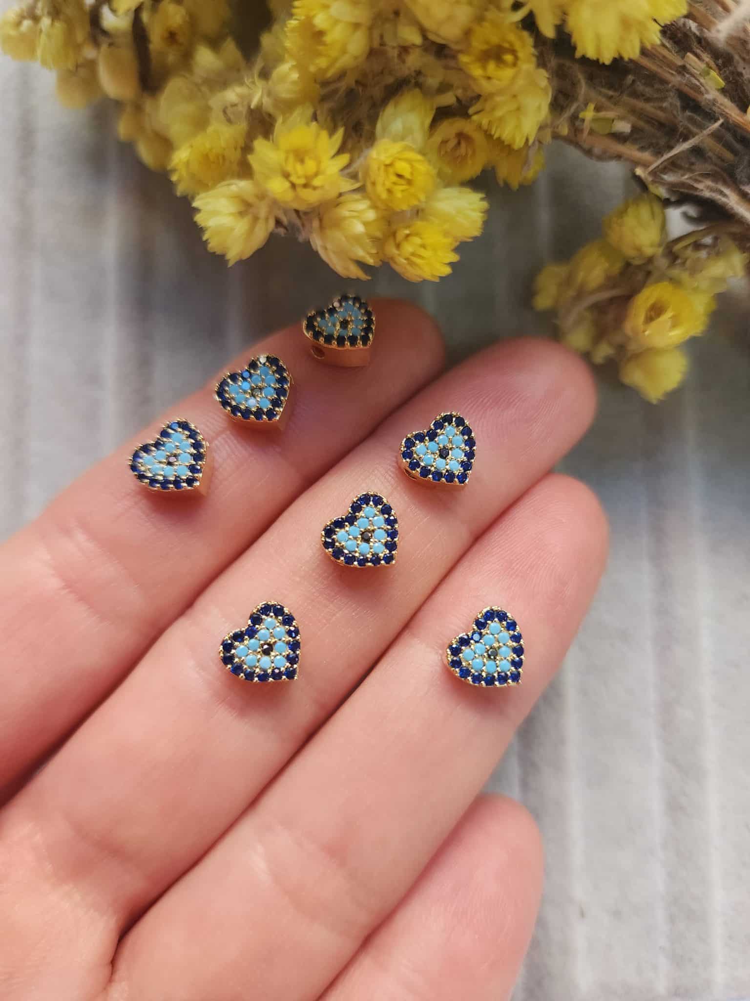 Nazarlı Zirkon Taşlı Kalp