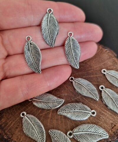 Okaliptus Yaprak Sekilli Zamak Taki Malzemesi 2