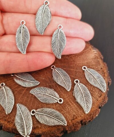 Okaliptus Yaprak Sekilli Zamak Taki Malzemesi 3