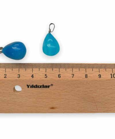 Okyanus Mavisi Damla Dogal Tas Kolye Ucu 2