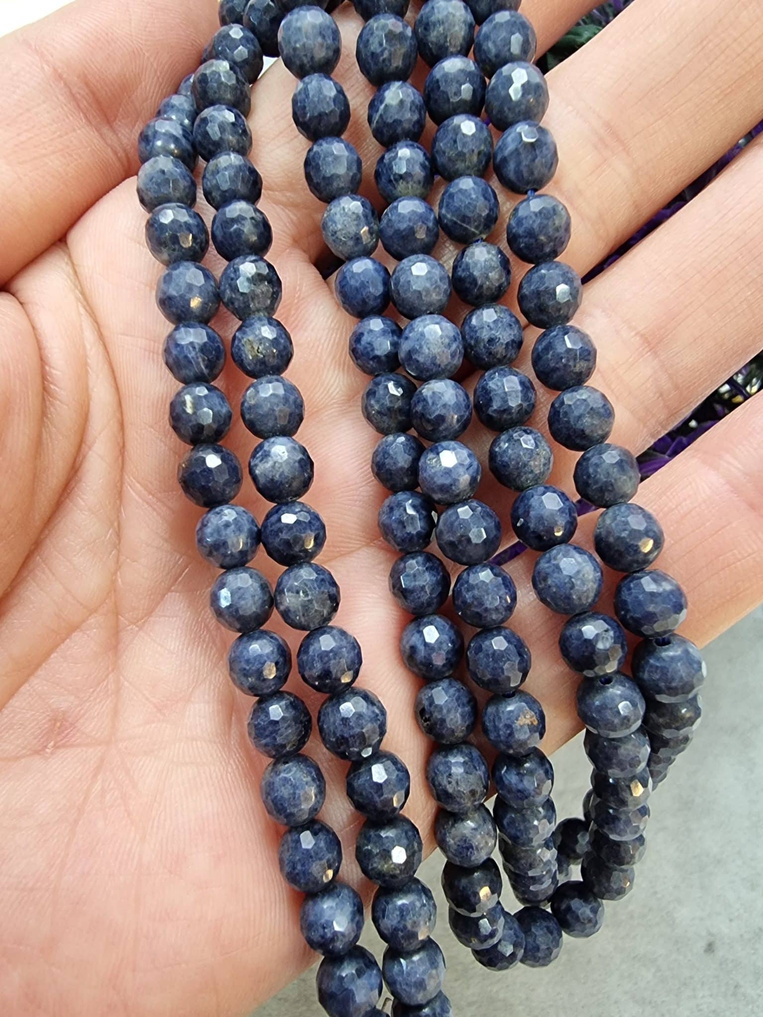 Orijinal Safir Faset Dogal Tas Dizi 6 Mm