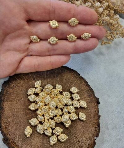 Otantik Cicekli Altin Kaplama Taki Ara Aparati 3