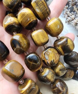 Oval Amorf Şekilli Kaplan Gözü Taş Dizi