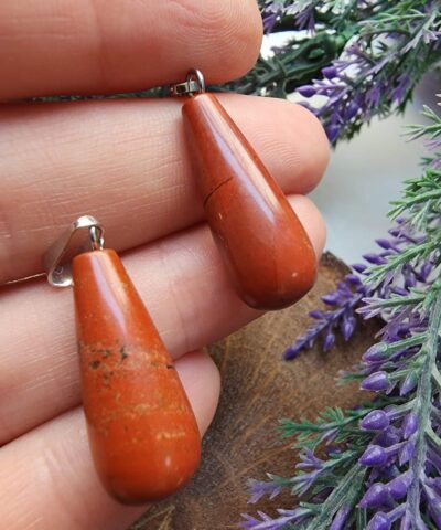 Oval Damla Jasper Tasi Kolye Ucu 2