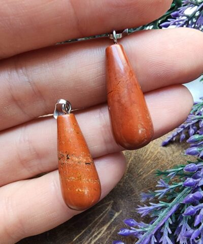 Oval Damla Jasper Tasi Kolye Ucu