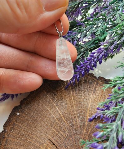 Oval Damla Kristal Kuvars Tasi Kolye Ucu