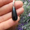 Oval Damla Obsidyen Tasi Kolye Ucu 3