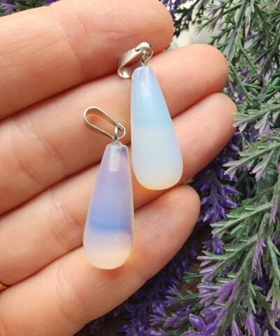 Oval Damla Opal Tasi Kolye Ucu 2