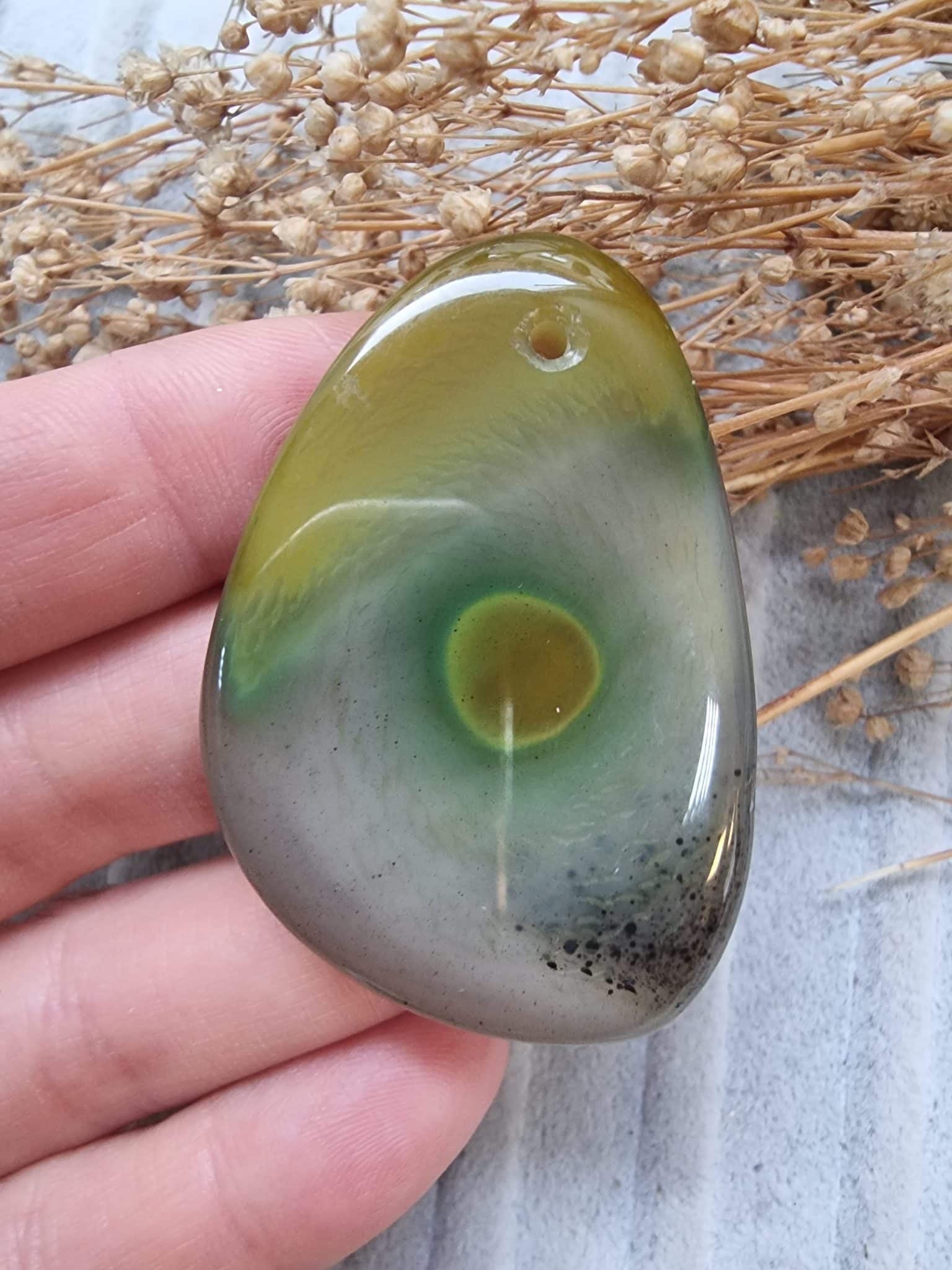 Oval Dilim Akik Kolye Ucu 505