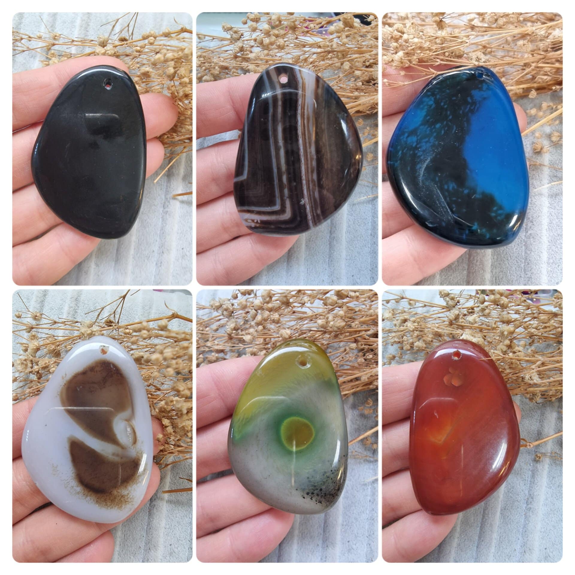 Oval Dilim Akik Kolye Ucu