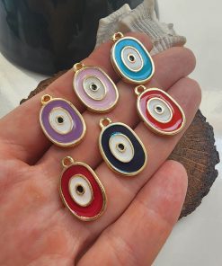 Oval Gözlü Mineli Kolye Ucu