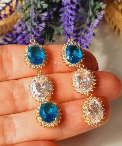 Oval Kristal Zirkon Tasli Kolye Ucu 14 Mm 4