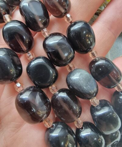 Oval Tambur Dumanli Kuvars Dogal Tasi 4