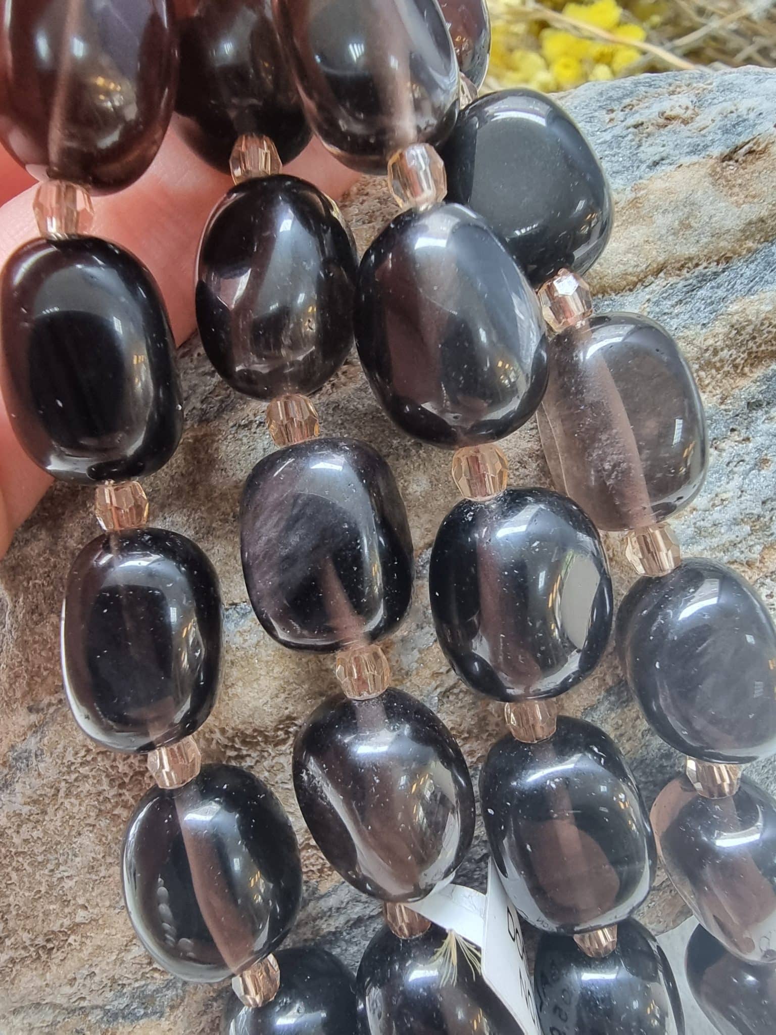 Oval Tambur Dumanli Kuvars Dogal Tasi