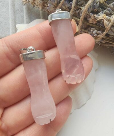 Pati Pembe Kuvars Tasi Kolye Ucu