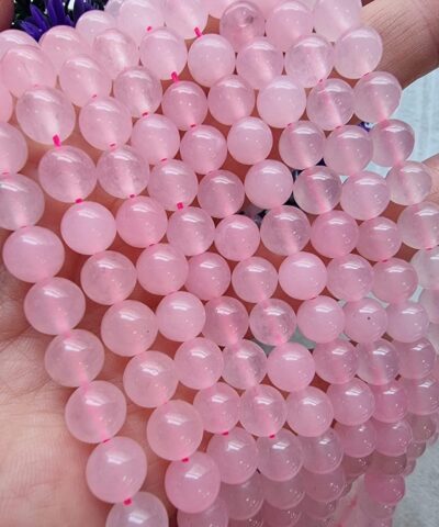 Pembe Kuvars Dogal Tas Dizi 8 Mm