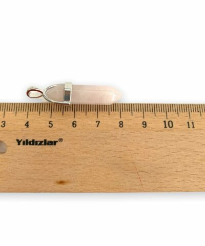 Pembe Kuvars Tasi Prizma Dogal Tas Kolye Ucu