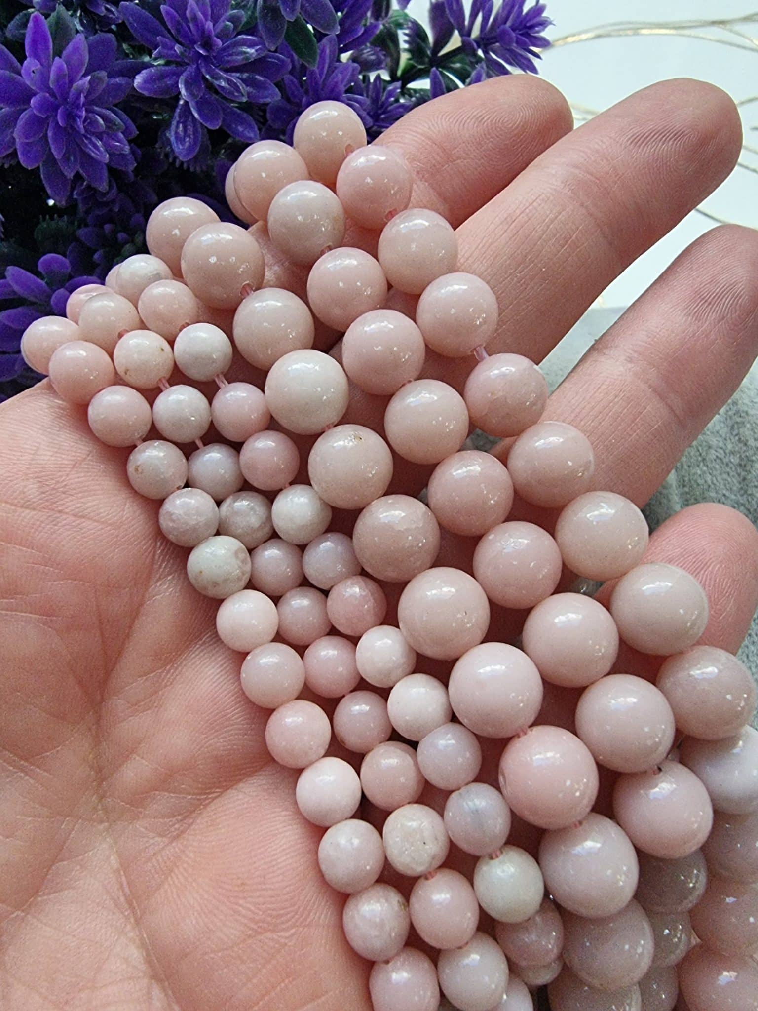 Pembe Opal Dogal Tas Dizi