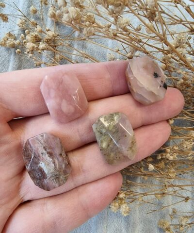 Pembe Opal Fasetli Sekilli Dogal Tas 2