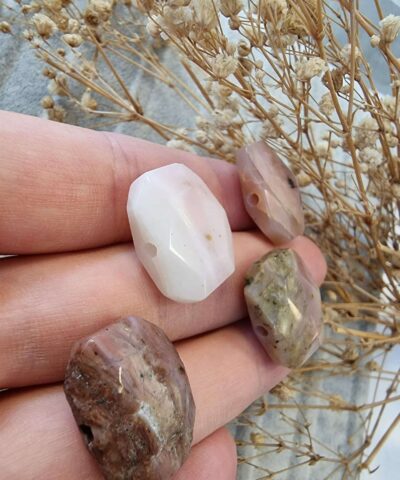 Pembe Opal Fasetli Sekilli Dogal Tas 3