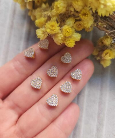 Pembe Zirkon Taşlı Kalp