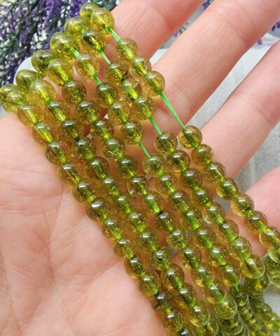 Peridot Kuvars Dizi Dogal Taslar 6 Mm