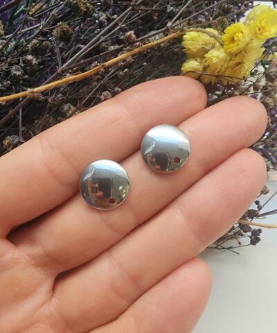 Plaka Başlı Çelik Küpe Kancası - Gümüş