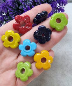 Renkli Büyük Seramik Çiçek 2 CM