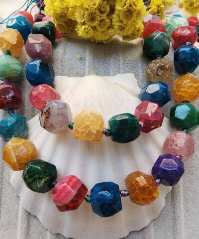 Renkli Elmas Kesim Akik Dogal Tas 2 1