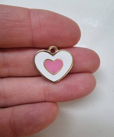 Renkli Kalpler Mineli Kolye Ucu 511