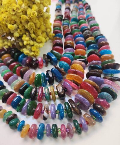 Renkli Rondela Akik Dogal Tas 2