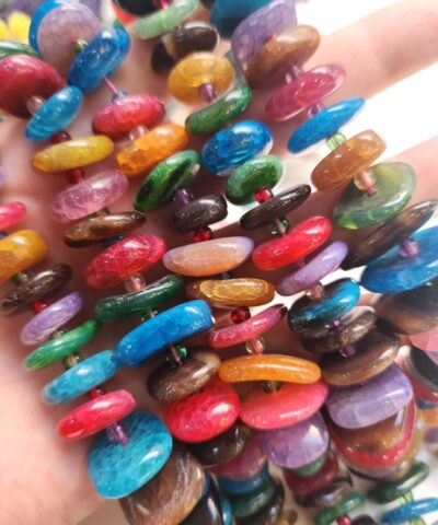 Renkli Rondela Akik Dogal Tas