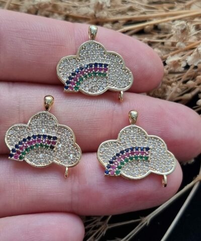 Renkli Zirkon Bulut Tasli Kolye Ucu 3