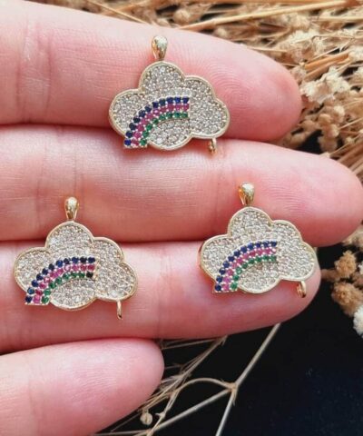 Renkli Zirkon Bulut Tasli Kolye Ucu