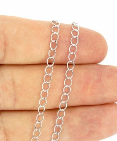 Rodyum Kaplama 3.5 mm Uzatma Takı Zinciri